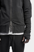 Thom/Krom | SS24 - Hooded zip up contrast sweater, Black oil
