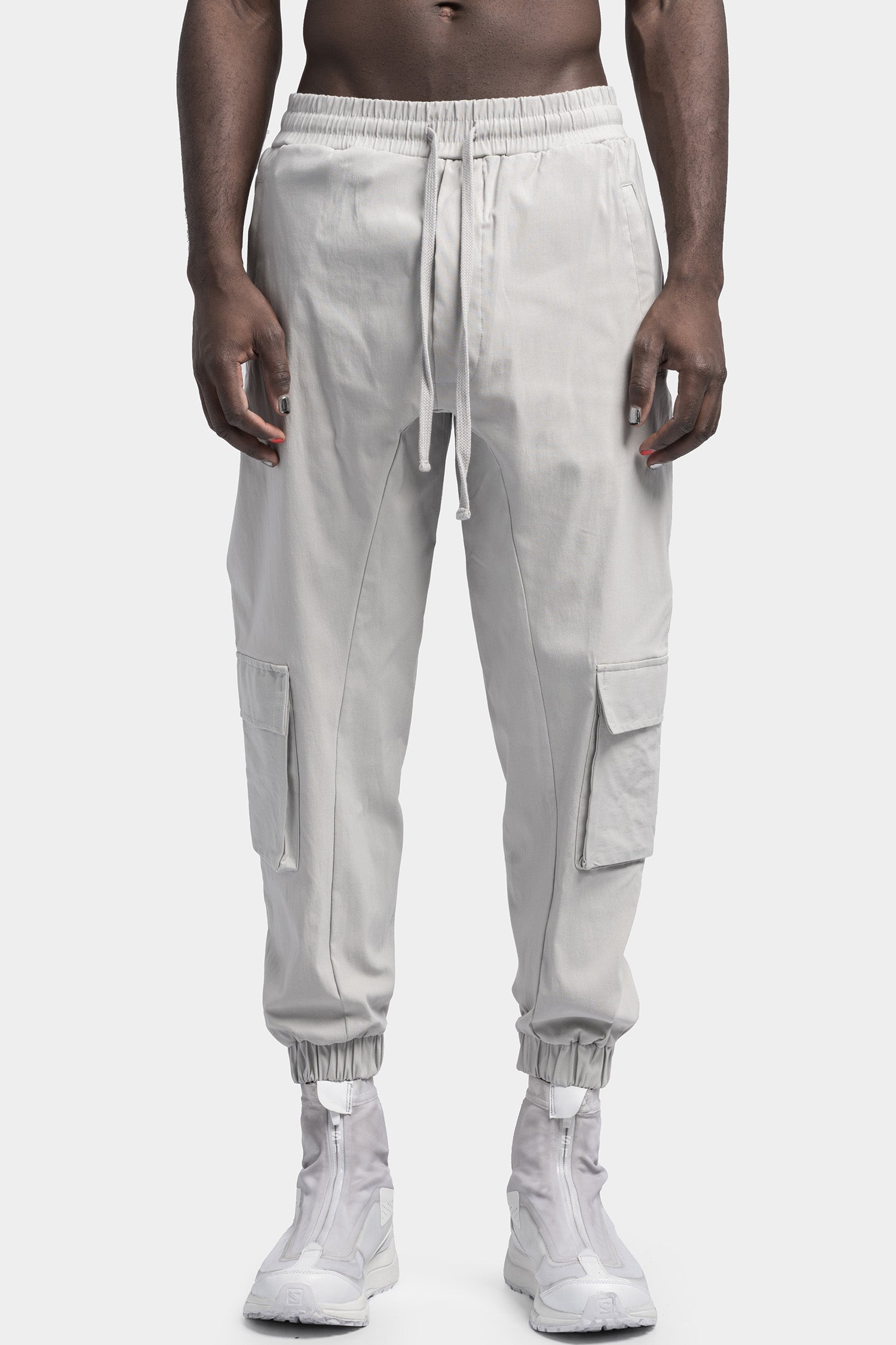 Thom/Krom | SS24 - Cargo pocket drawstring pants, Silver