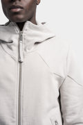 Thom/Krom | SS24 - Hooded zip up contrast sweater, Silver