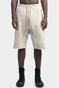 Thom/Krom | SS24 - Drop crotch cotton sweat shorts, Sand shell