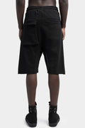 Thom/Krom | SS24 - Drop crotch cotton sweat shorts, Black