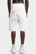 Thom/Krom | SS24 - Drop crotch cotton sweat shorts, Cream