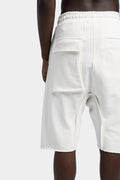 Thom/Krom | SS24 - Drop crotch cotton sweat shorts, Cream