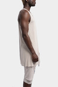 First Aid To The Injured | SS24 - Bos Hand painted cotton tank top, Oatmeal