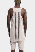 First Aid To The Injured | SS24 - Bos Hand painted cotton tank top, Oatmeal