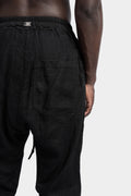 69 by Isaac Sellam | SS24 - Low crotch gusset linen pants, Noir