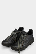 Low-top melt sole laced sneakers, Faded Black