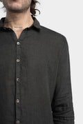 Classic collar linen shirt, Black