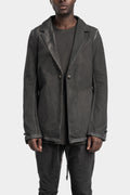 Structured cotton blazer, Cold dyed grey