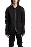 69 by Isaac Sellam | SS26 - Anatomical Pattern Structure Cotton Bomber Jacket, Black ANATOMIQUE