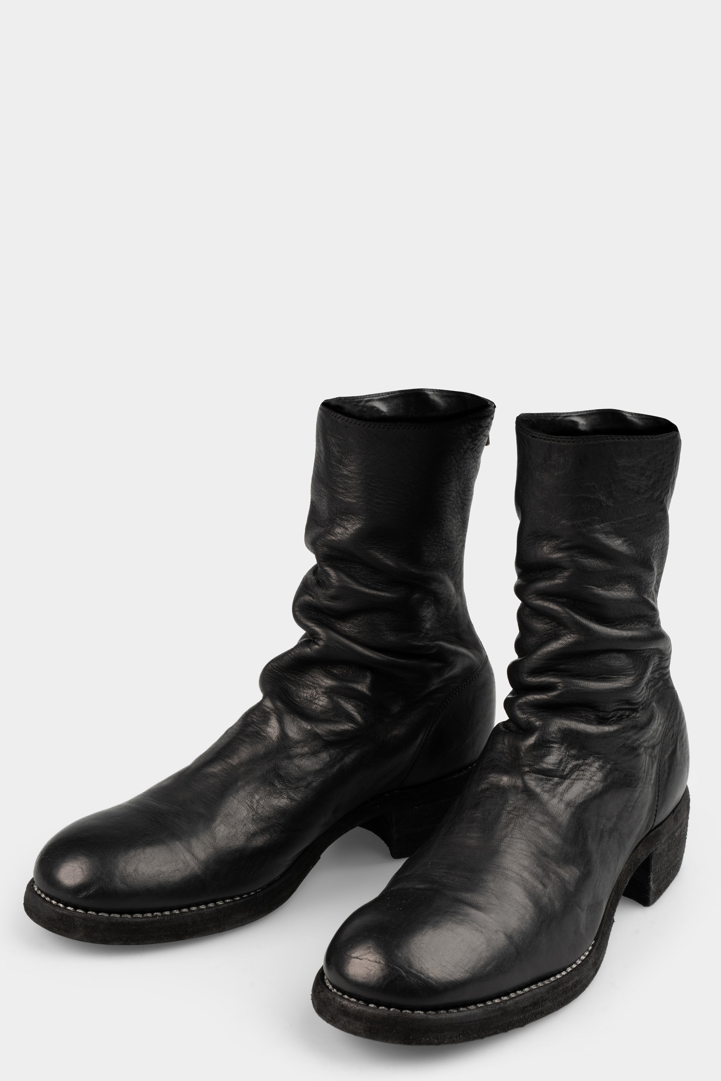 GUIDI 788ZX - Back zip leather boots, Black / Full Grain