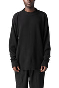 Andrea Ya'Aqov | AW26 - Oversized knitted cashmere wool crewneck, Black 26MMAG76