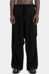 Andrea Ya'aqov | AW25 - Draped wide wool blend pants, 25MSAP48B Black