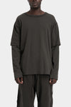 Andrea Ya'aqov | AW25 - Layered long sleeve tee, Smoke brown 25MGUW56