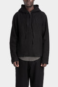 Blackmerle | AW25 - Wool / linen blend hooded jacket, M02-552BK