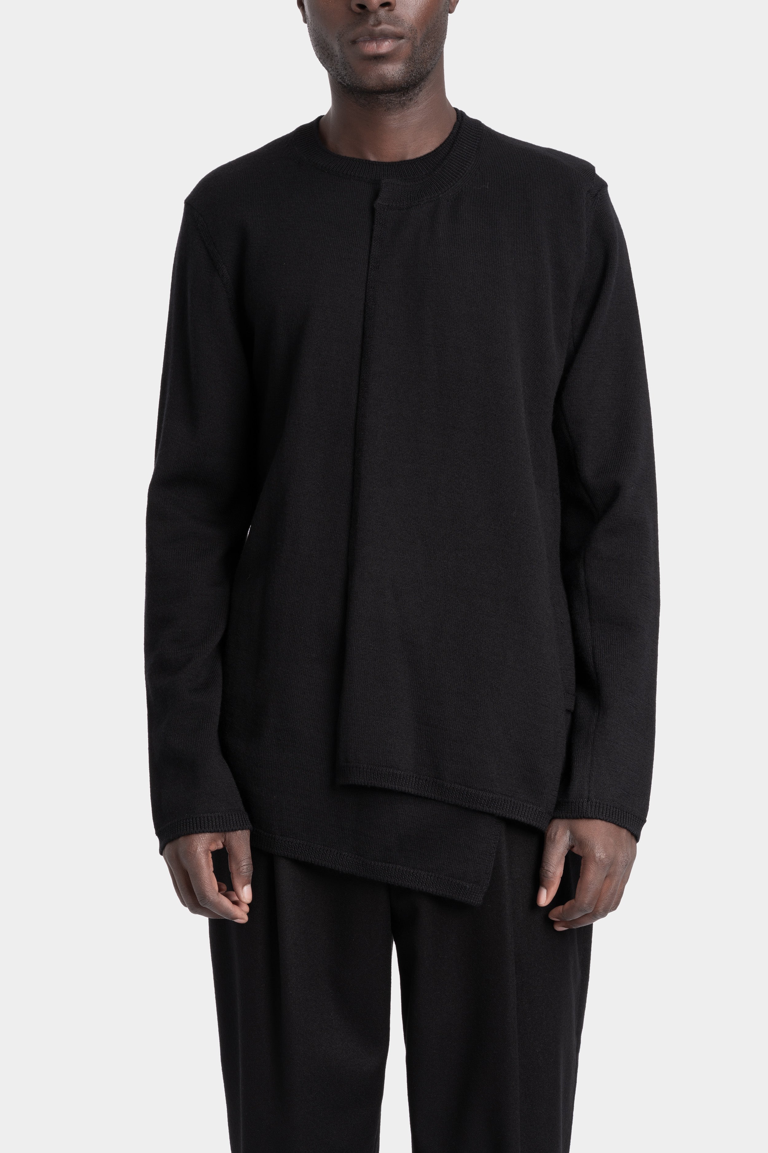 CDG Homme Plus | AW25 - Layered wrap wool knit sweater, PP-N012