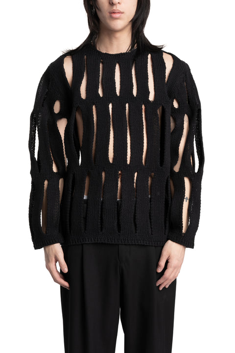 Comme des Garçons Homme Plus |  SS26 - Slit Cut-Out Knit Sweater, N004