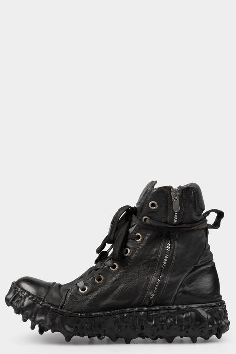 Culture Of Brave | High top drip sole laced sneakers, Black MELM1W MELT CLASH WRAP
