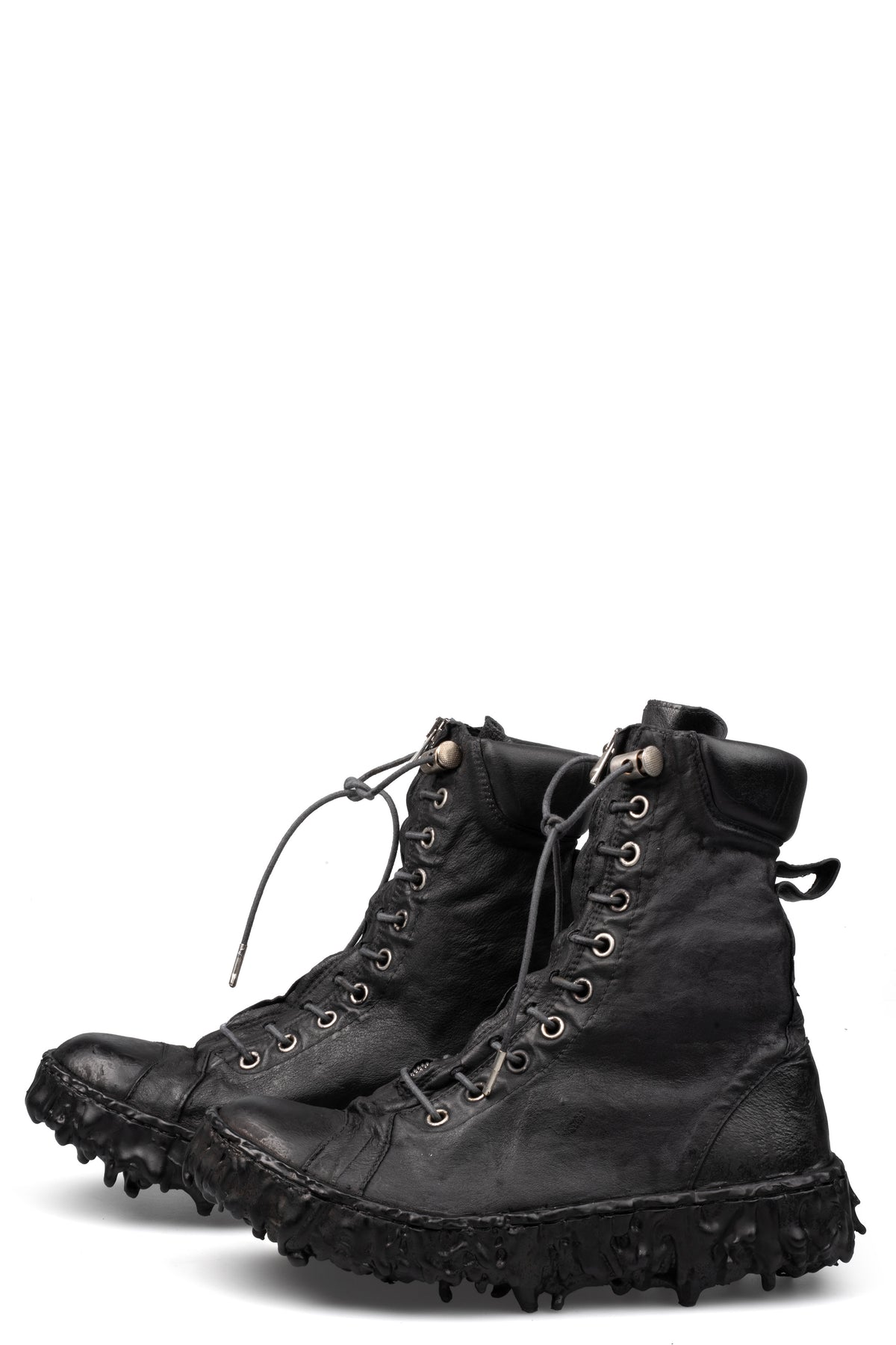 Culture of Brave | High top melt sole front zip sneakers, Coal MELH1W