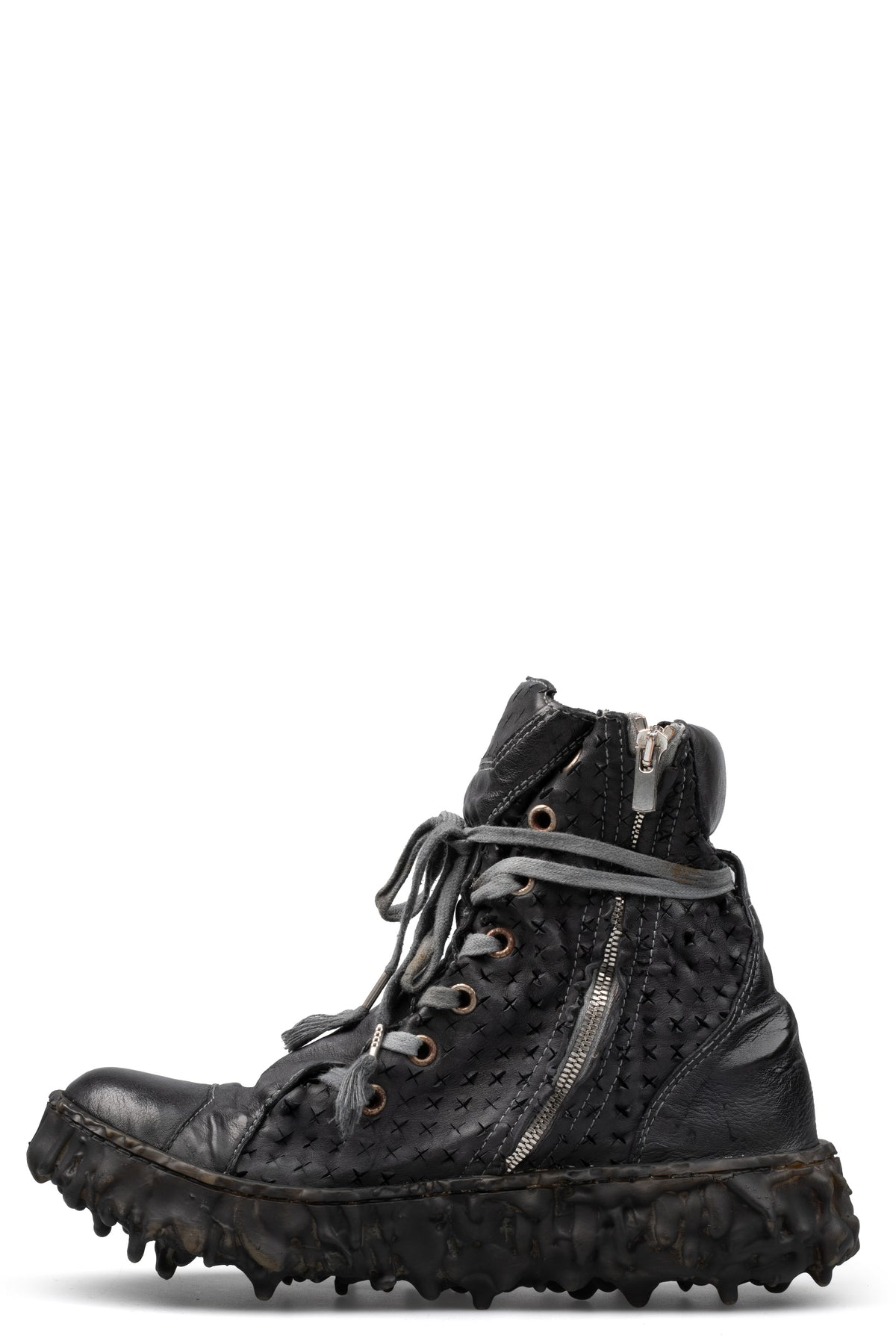 Culture of Brave Perforated High top melt sole laced sneakers MELM3
