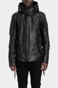 D.Hygen | AW25 - Hooded leather jacket, ST105-0225A
