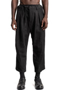 D.Hygen | SS26 - Patchwork Jacquard Tucked Wide Cropped Pants, ST107-1626S