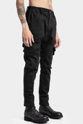 La Haine Inside Us | AW24 - Cotton twill skinny cargo trousers, Black