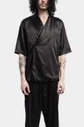 Cross over short sleeve kimono shirt