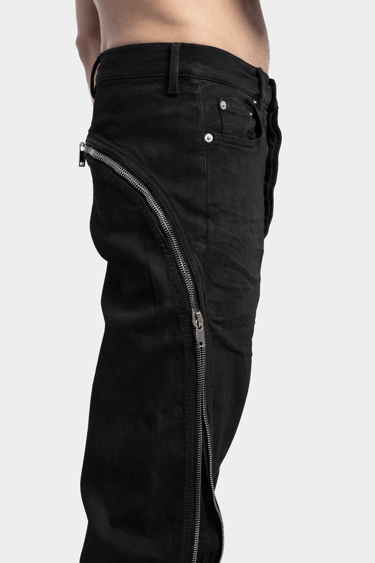 ギフ_包装】 RICK OWENS BOLAN BANANA TROUSERS BLACK SS24