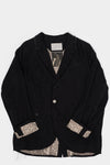 Frayed structured cotton blazer