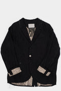 Frayed structured cotton blazer
