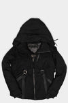 Hooded high neck down jacket