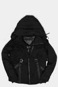 Hooded high neck down jacket