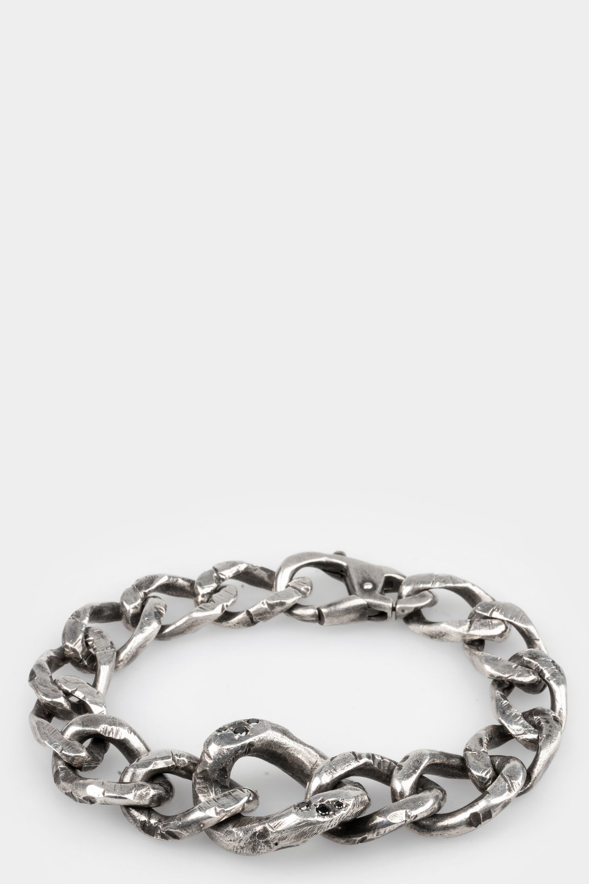 Enri Mars | "ROY D" Large chain black diamond bracelet, shot on table