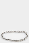 Chain link bar oxidized silver bracelet