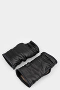 Leather mittan wool gloves