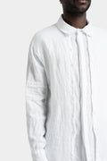 Double front panel linen shirt, White