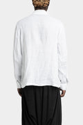 Korean collar linen shirt, White