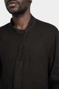 Korean collar linen shirt, Black