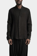 Korean collar linen shirt, Black