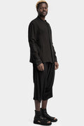 Korean collar linen shirt, Black