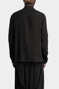 Korean collar linen shirt, Black