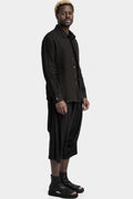 Double front panel linen shirt, Black