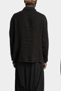 Double front panel linen shirt, Black