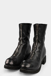 Guidi Front zip high top boots, Black