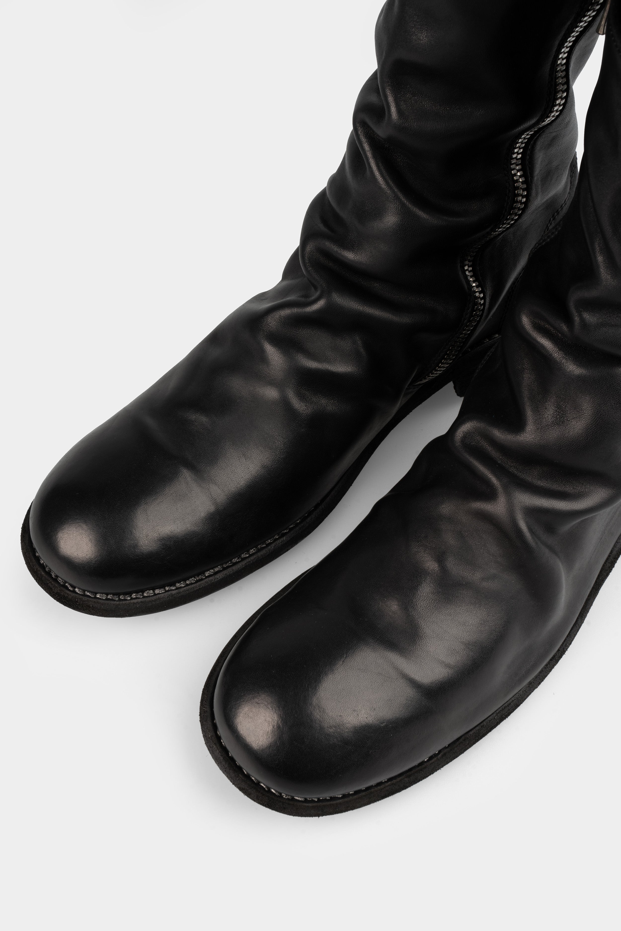【新品¥100,000】MN LASTジャケットsentiments guidi GUIDI 698X - Side leather boots, Black / Full Grain Horse