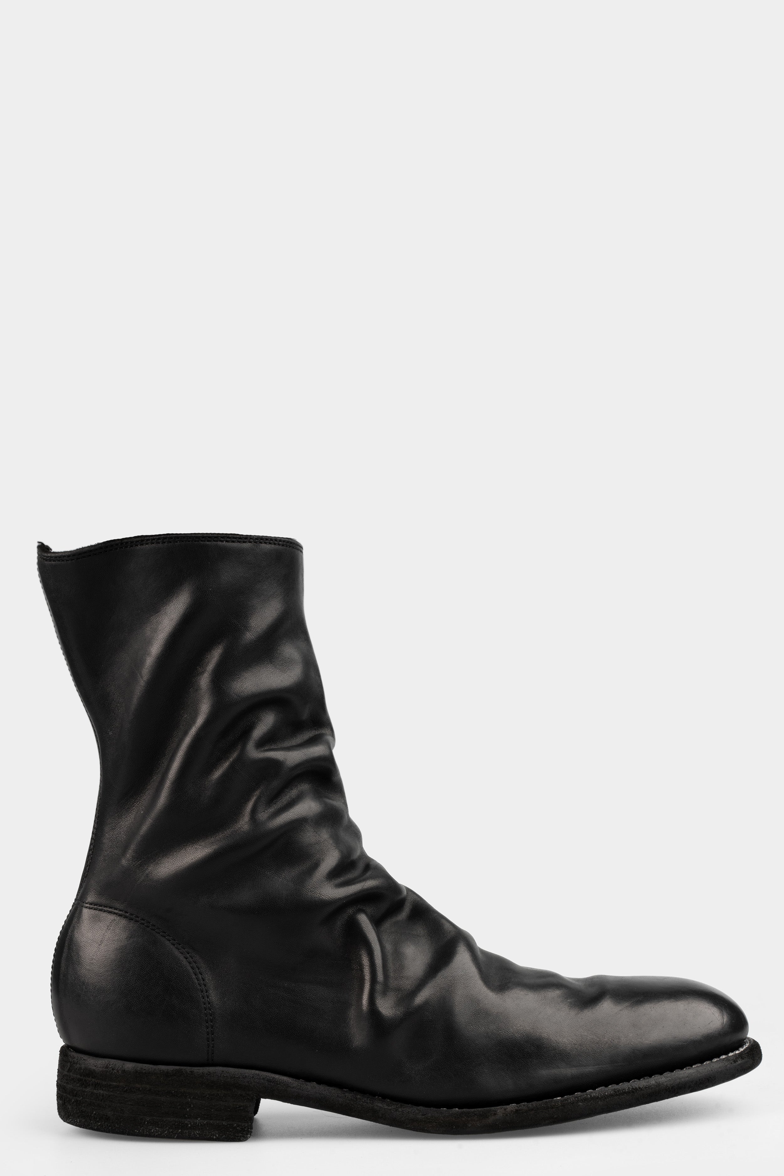 GUIDI leather ピアス GUIDIシルバー×ブラックダイアモンド ホースレザーディテール