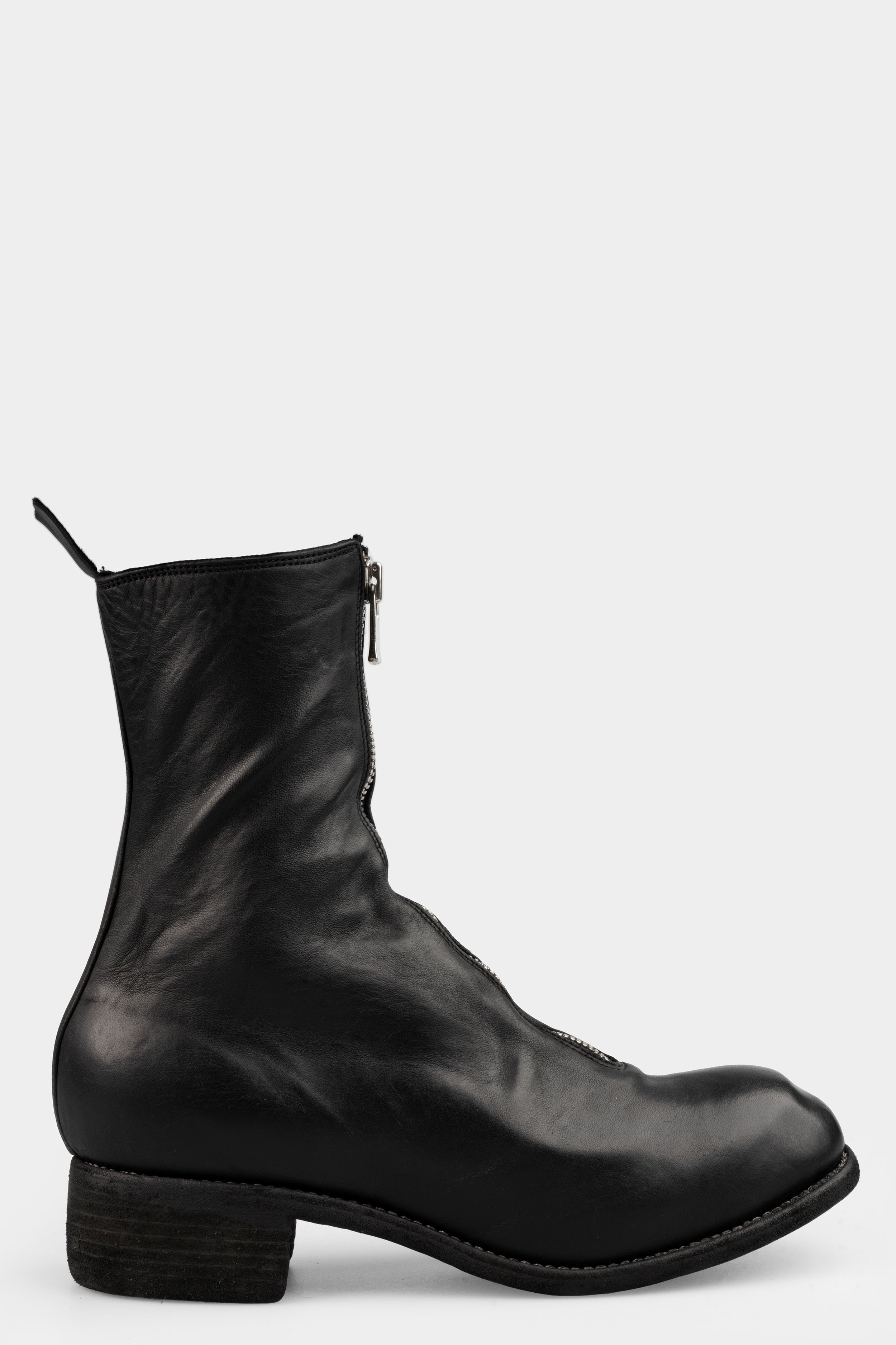 Guidi PL2 - Front zip high top boots, Black / Full Grain Horse