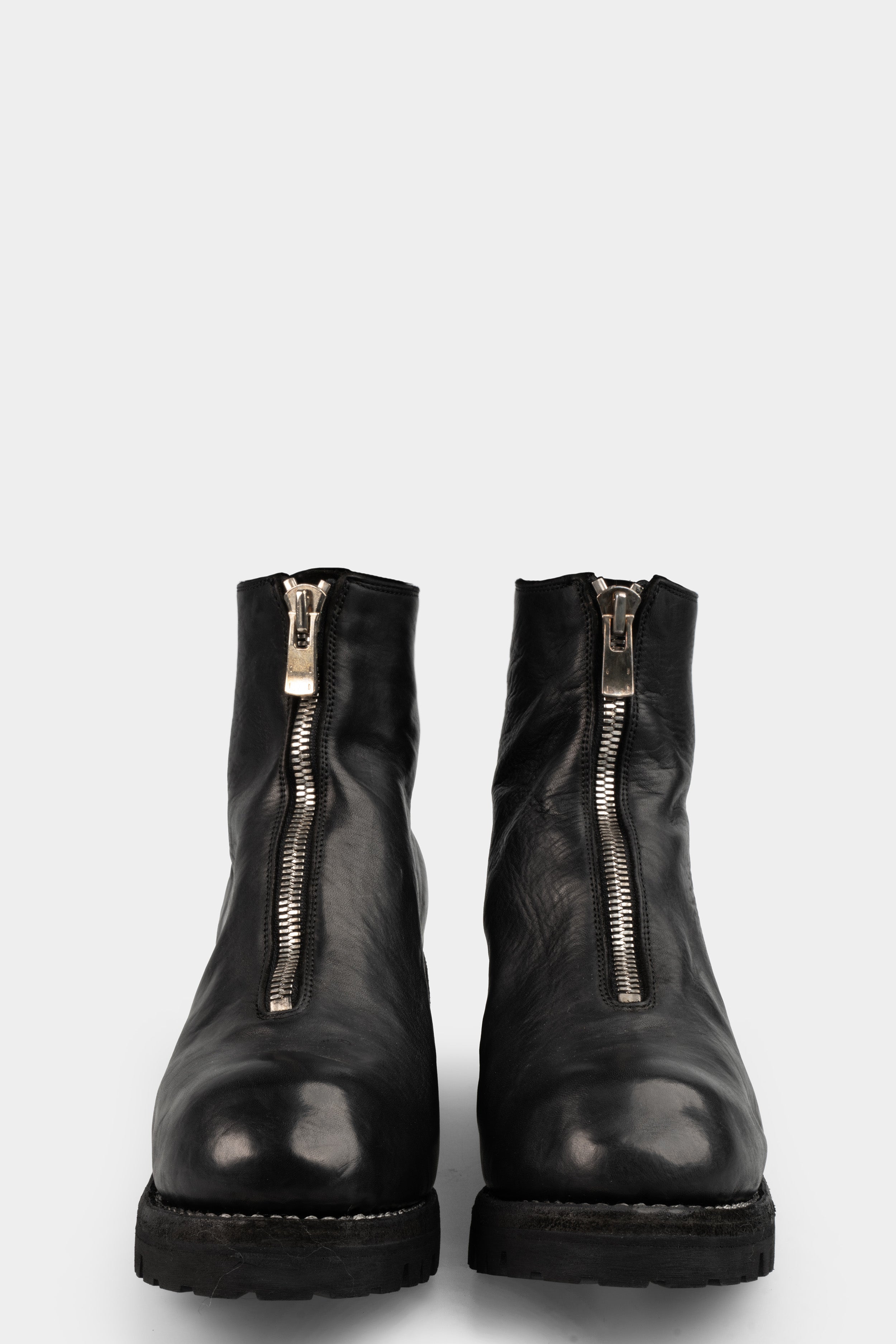 GUIDI PL1V - Front zip boots, Black / Full Grain Horse