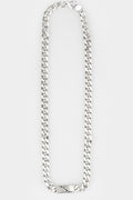 Silver chain necklace w. black diamonds